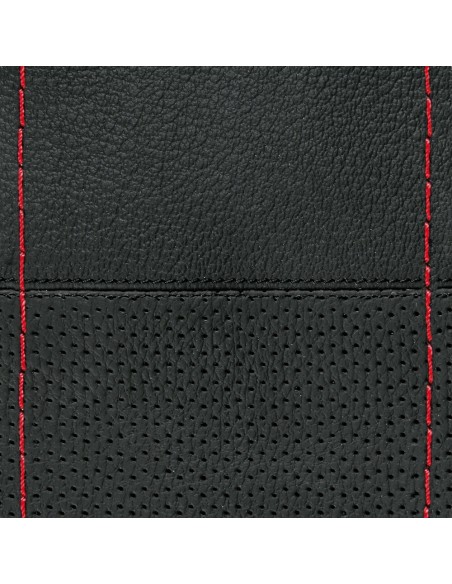Coprivolante in pelle da cucire mod Sport volante da 37 39cm Nero Rosso