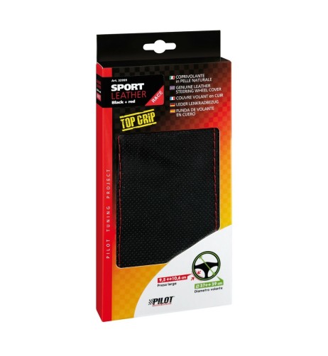 Coprivolante in pelle da cucire mod Sport volante da 37 39cm Nero Rosso