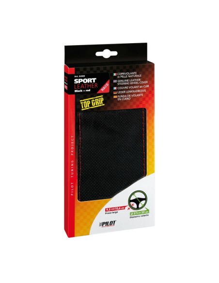 Coprivolante in pelle da cucire mod Sport volante da 37 39cm Nero Rosso
