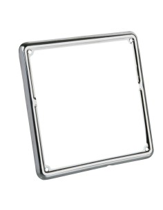 Cornice targa moto in acciaio Cromo 185x185mm