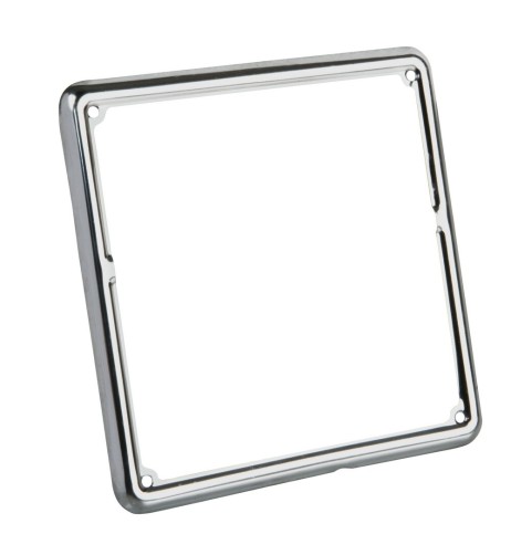 Cornice targa moto in acciaio Cromo 185x185mm