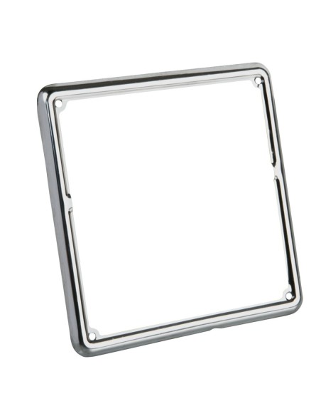 Cornice targa moto in acciaio Cromo 185x185mm