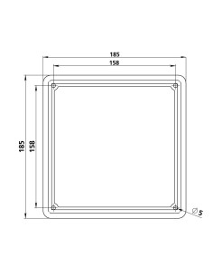 Cornice targa moto in acciaio Cromo 185x185mm 2