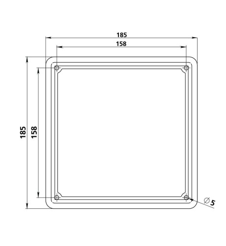 Cornice targa moto in acciaio Cromo 185x185mm