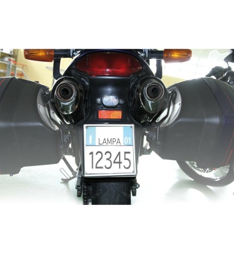 Cornice targa moto in acciaio Cromo 185x185mm