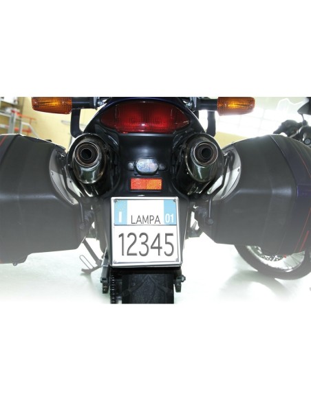 Cornice targa moto in acciaio Cromo 185x185mm