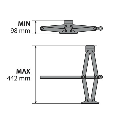 Cric a pantografo 2000 kg omologato