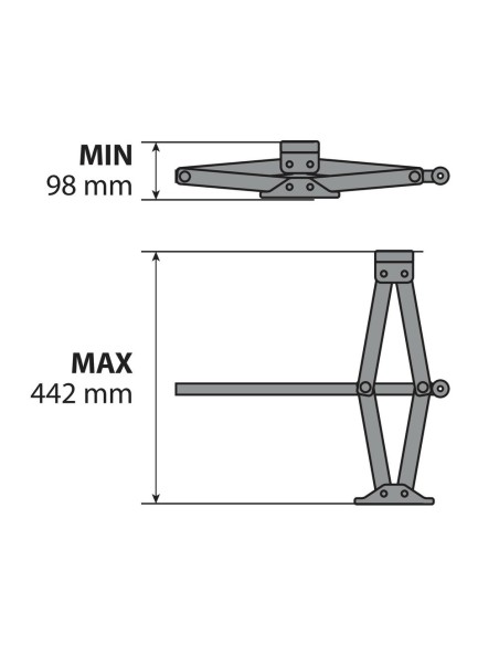 Cric a pantografo 2000 kg omologato