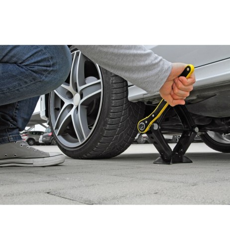 Cric a pantografo con cricchetto 1000 kg omologato