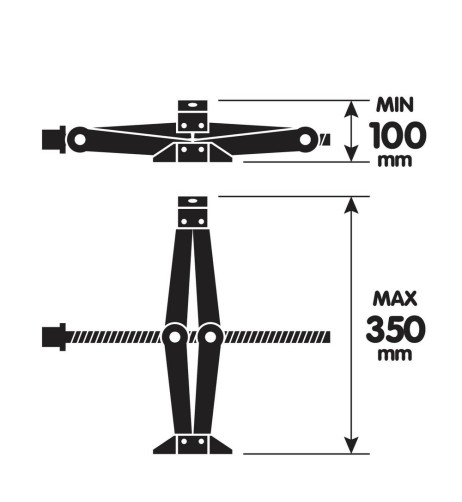 Cric a pantografo con cricchetto 1000 kg omologato