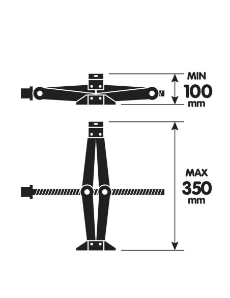 Cric a pantografo con cricchetto 1000 kg omologato
