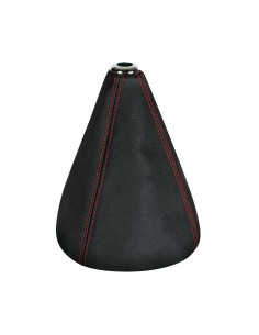 Cuffia leva cambio universale in pelle nera rossa 200mm