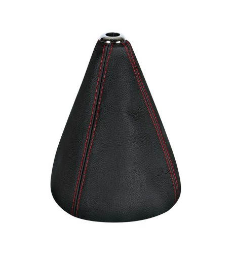 Cuffia leva cambio universale in pelle nera rossa 200mm
