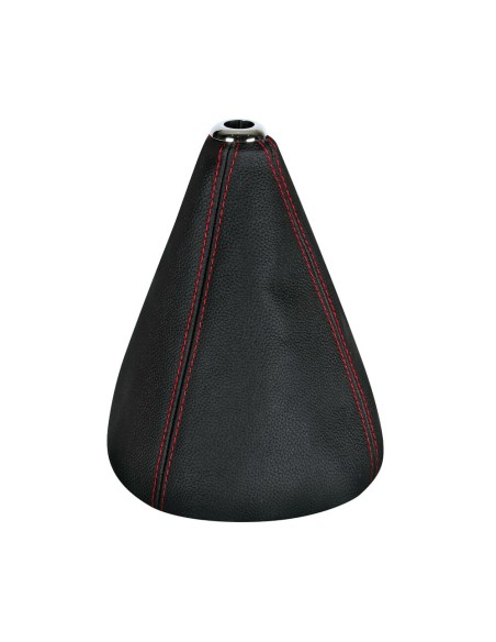 Cuffia leva cambio universale in pelle nera rossa 200mm