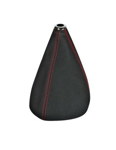 Cuffia leva cambio universale in pelle perforata nera rossa 200mm