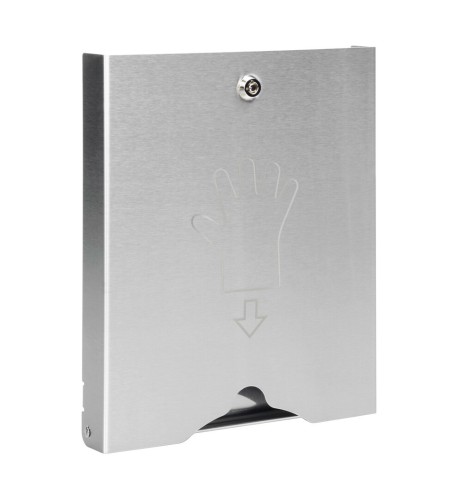 Dispenser in acciaio inox con serratura per guanti monouso