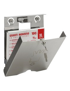 Dispenser in acciaio inox con serratura per guanti monouso 2
