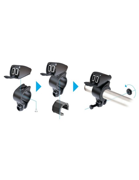 Doppio caricatore USB 12 24V impermeabile Ultra Fast Charge 5400mA per manu