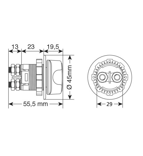 Ext 11 interruttore stacca batteria a 3 posizioni 12 32V