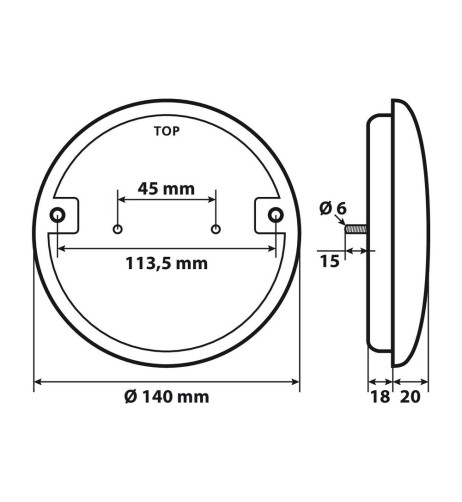 Fanale posteriore retromarcia camion Led 12 24V omologato