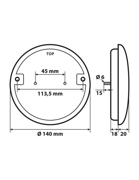 Fanale posteriore retromarcia camion Led 12 24V omologato