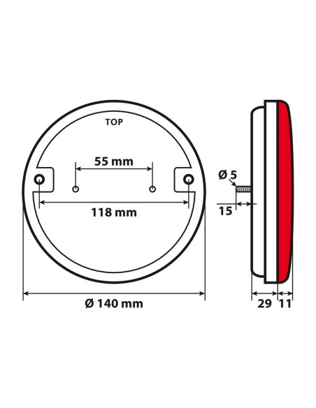 Fanale posteriore retromarcia e posizione camion O Led 12 24V omologato