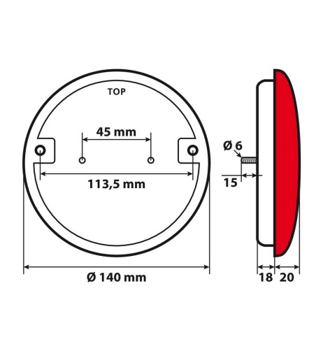 Fanale posteriore retronebbia camion Led 12 24V omologato