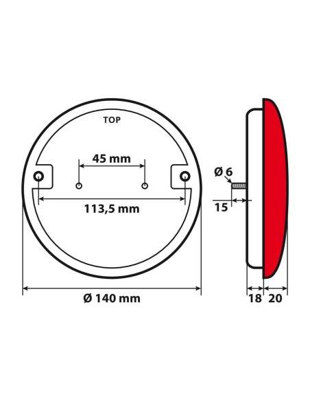 Fanale posteriore retronebbia camion Led 12 24V omologato