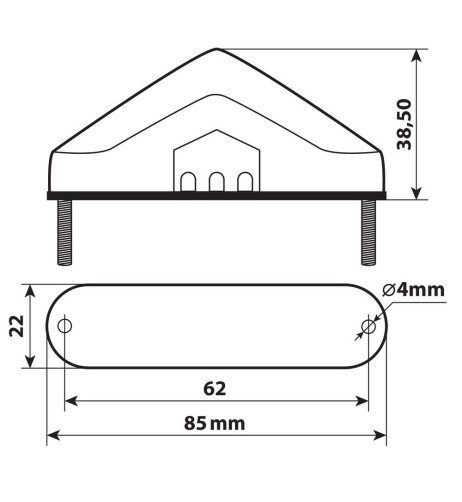 Fanale posteriore universale moto a 9 Led 12V omologato
