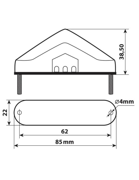 Fanale posteriore universale moto a 9 Led 12V omologato