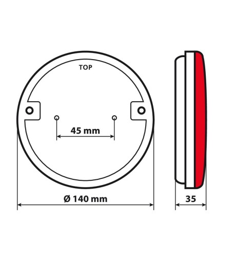 Fanale retronebbia O Led Dynamic 3 funzioni 12 24V omologato Destro
