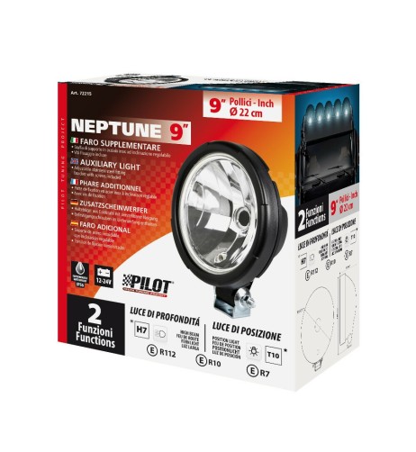 Faro alogeno profondita Neptune 12 24V con luce posizione 220mm