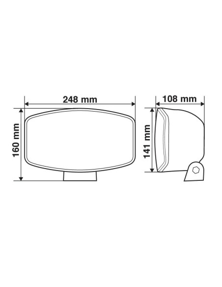 Faro alogeno profondita Pluton 12 24V con luce posizione LED 248x141mm