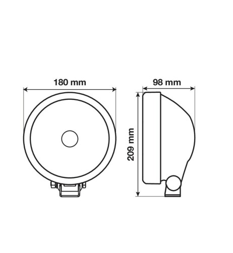 Faro alogeno profondita Saturn 12 24V con luce posizione LED 180mm