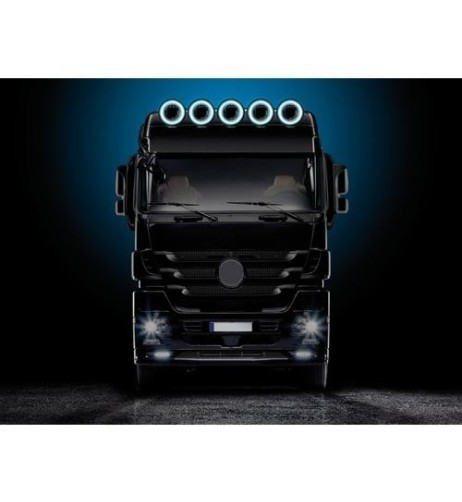 Faro alogeno profondita Saturn 12 24V con luce posizione LED 180mm