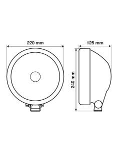 Faro alogeno profondita Saturn 12 24V con luce posizione LED 220mm 2