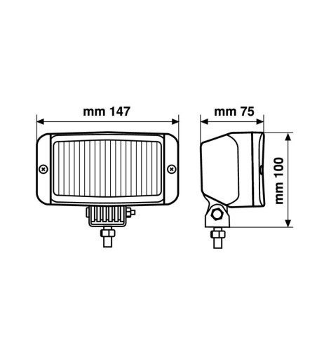 Faro ausiliario fendinebbia H3 Bianca 147x100x75mm