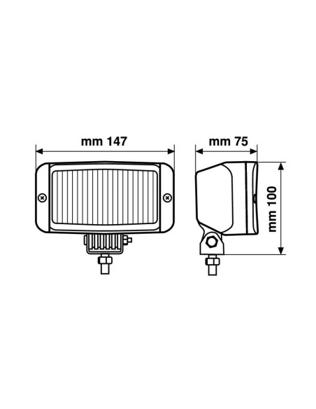 Faro ausiliario fendinebbia H3 Bianca 147x100x75mm