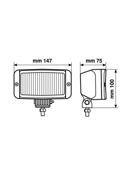 Faro ausiliario profondita H3 Bianca 147x100x75mm