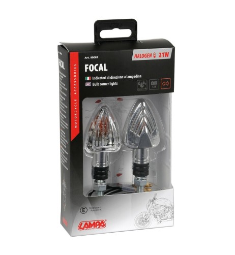 Focal coppia frecce indicatori direzione alogeni 12V moto scooter colore CR