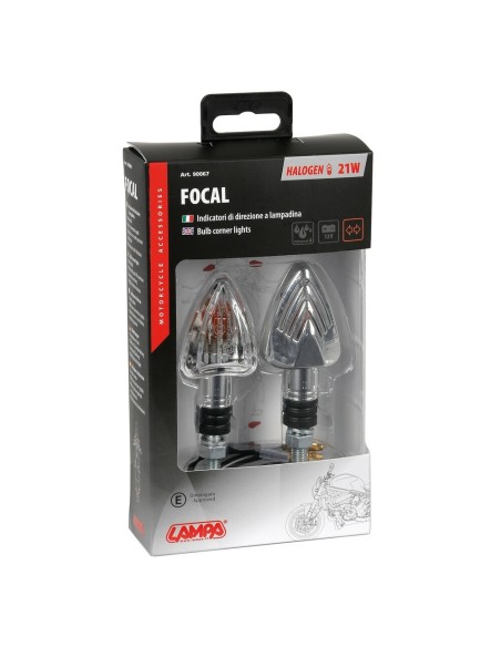 Focal coppia frecce indicatori direzione alogeni 12V moto scooter colore CR