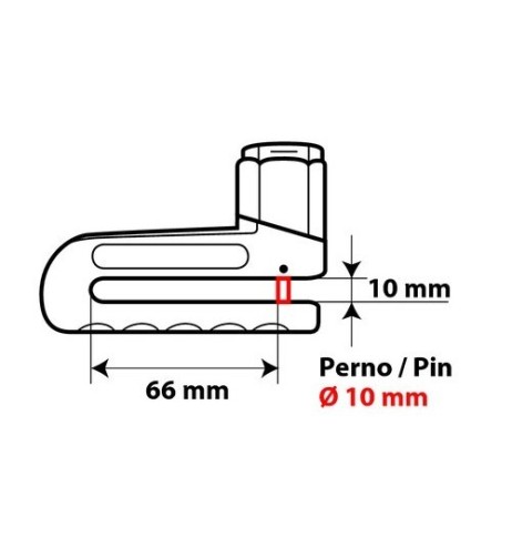 Ganascia antifurto bloccadisco moto scooter perno diametro 10mm