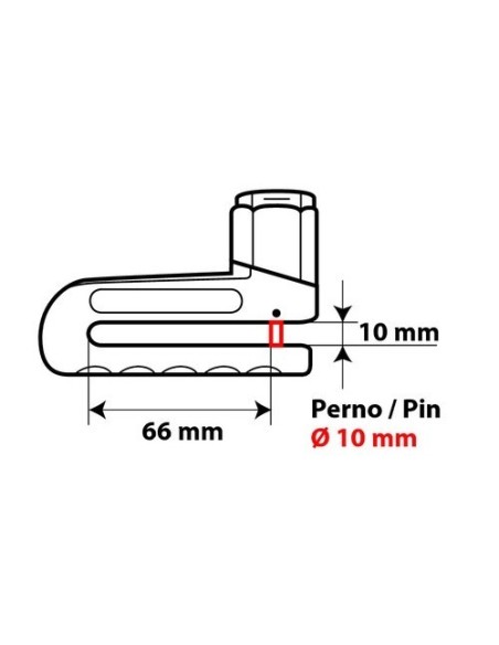Ganascia antifurto bloccadisco moto scooter perno diametro 10mm