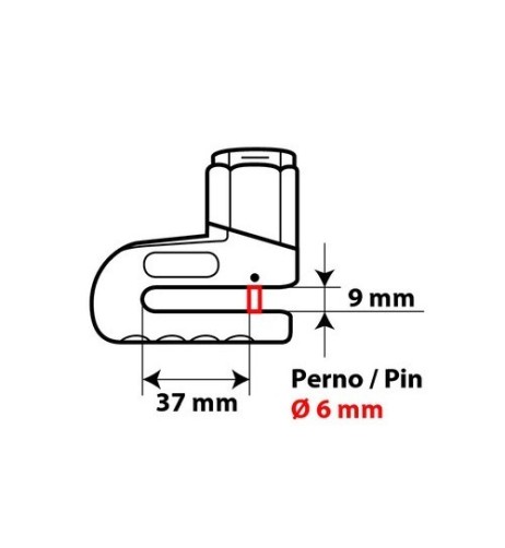 Ganascia antifurto bloccadisco moto scooter perno diametro 6mm