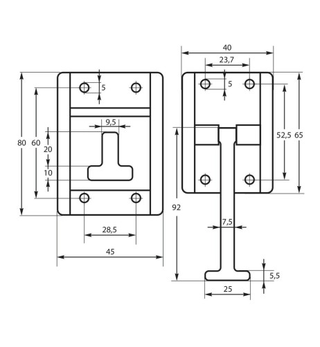 Gancio ferma portellone camion