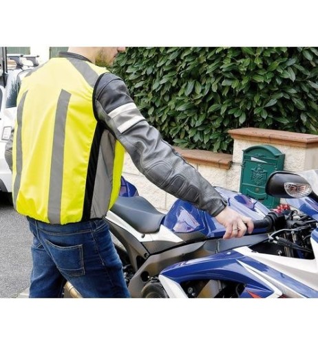 Gilet riflettente moto bici certificato giallo taglia XL