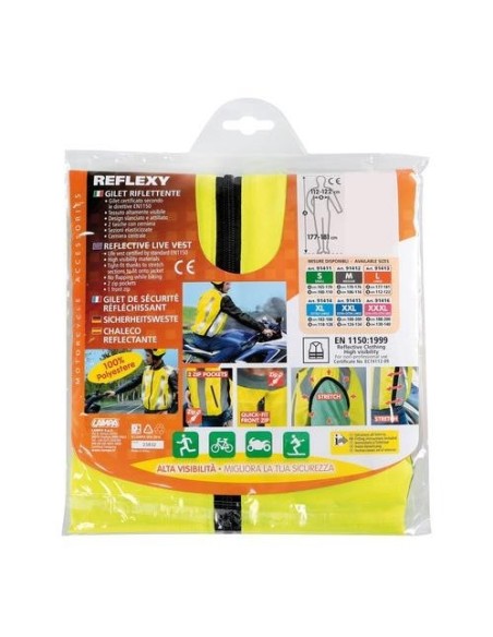 Gilet riflettente moto bici certificato giallo taglia XXXL