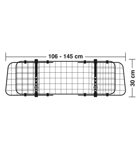 Griglia divisoria telescopica applicazione poggiatesta 106 145cm