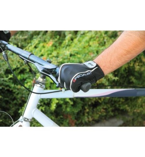 Guanti ciclo MTB palmo gommato chiusura regolabile taglia M