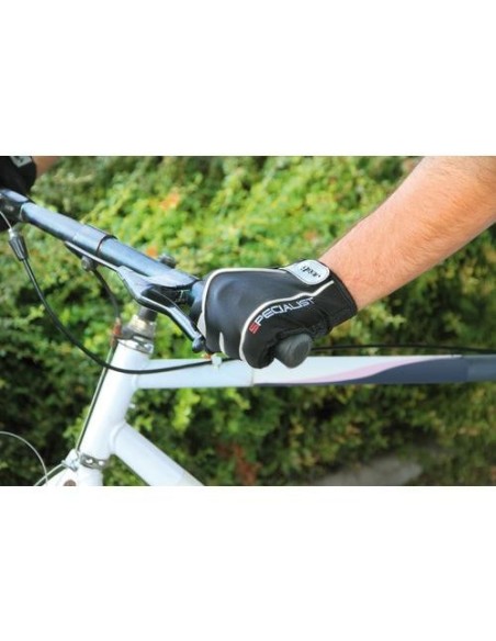 Guanti ciclo MTB palmo gommato chiusura regolabile taglia M